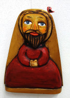 Tomáš Štolba - Muž s ptáčkem malovaný ( vínový ) - originál